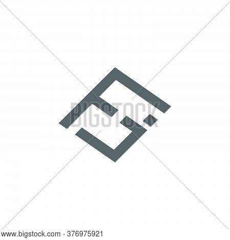 Abstract Letter Fj Simple Geometric Line Clear Flat Logo Vector