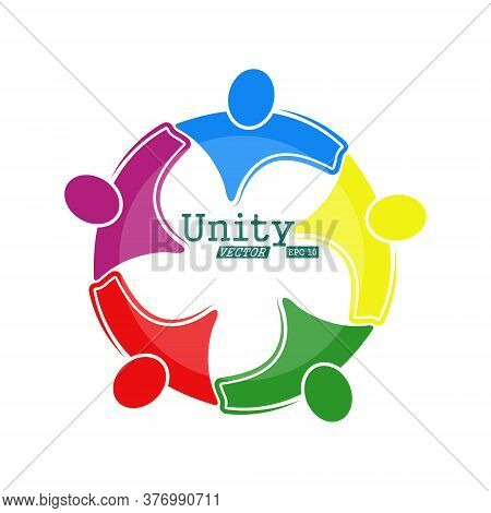 Team Of Like-minded People, Friends Or Colleagues. Creative Vector Illustration For Banner, Sticker 