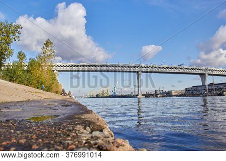 St. Petersburg, Russia - March, 2019. Western High-speed Ring Diameter On Kanonersky Island Zsd