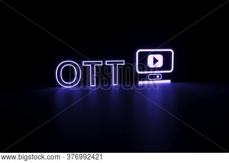 Ott Neon Concept Self Illumination Background 3d Illustration