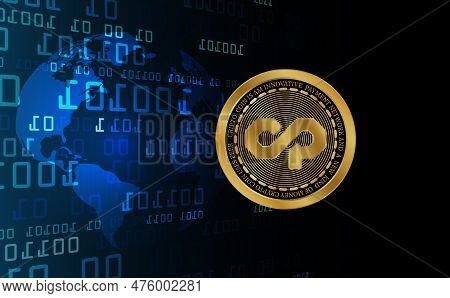 Counterparty-xcp Virtual Currency Images On Digital Background. 3d Illustrations.