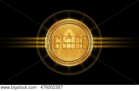 Amp Virtual Currency Image. 3d Illustrations. Amp Coin Logo