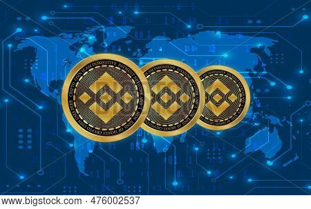 Binance-bnb Virtual Currency Images. 3d Illustrations. Bnb Coin Logo.