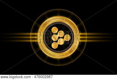 Iexec-rlc Virtual Currency Logo. 3d Illustrations. Rlc Coin Logo.