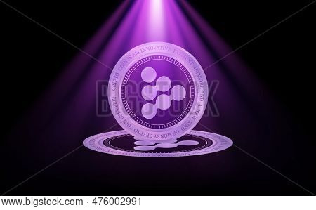 Iexec-rlc Virtual Currency Logo. 3d Illustrations. Rlc Coin Logo.