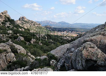 View Of Aggius From Santa Degna Forest