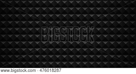 Recording Studio Background. Sound Absorbing Material. Acoustical Noise Reduction Foam With Pyramid 