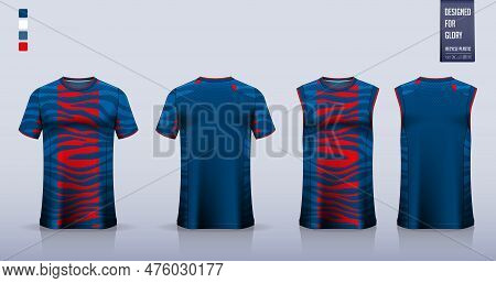 Blue T-shirt Sport, Soccer Jersey, Football Kit, Basketball Uniform, Tank Top, And Running Singlet M