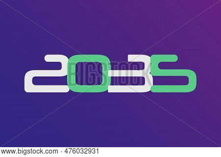 Year 2035 Numeric Typography Text Vector Design On Gradient Color Background. 2035 Historical Calend