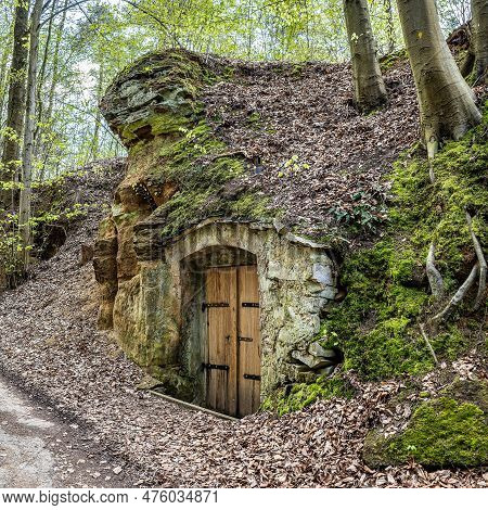 Old Beer Cellar At Pretzfeld In Franconian Switzerland, Bavaria In Germany