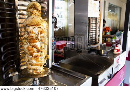 Thai Merchant Vendor Cooking Grilled Roasted Meat Turkish Food Kebab Or Kebap For Sale Thai People T