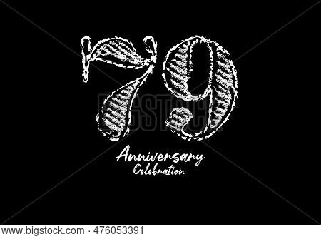79 Years Anniversary Celebration Logotype White Vector, 79th Birthday Logo, 79 Number Design, Annive