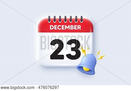 23th Day Of The Month Icon. Calendar Date 3d Icon. Event Schedule Date. Meeting Appointment Time. 23