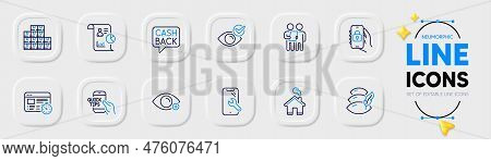 Report, Smartphone Repair And Home Line Icons For Web App. Pack Of Locked App, Survey, Web Timer Pic