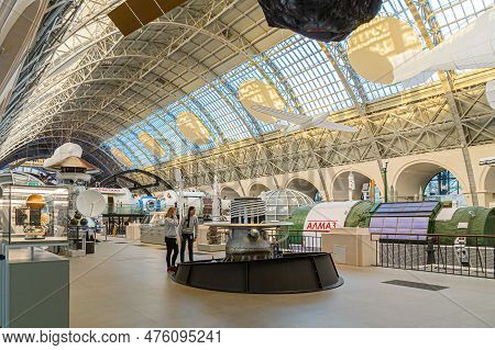 Moscow, Russia - November 28, 2018: Space Museum. Inside The Cosmonautics And Aviation Centre In The