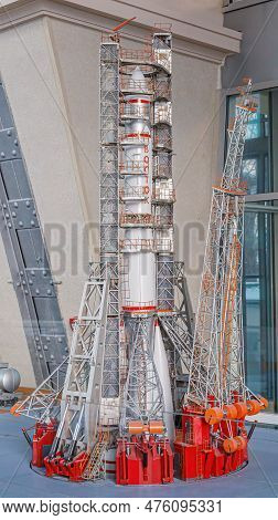 Moscow, Russia - November 28, 2018: Space Museum. Inside The Cosmonautics And Aviation Centre In The