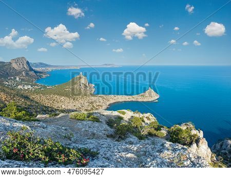 Coastline Of  Novyj Svit  Reserve Summer Panorama (capchik Cape, Crimea, Ukraine)