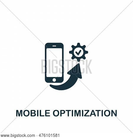 Mobile Optimization. Monochrome Simple Sign From App Development Collection. Mobile Optimization Ico