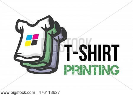 Abstract Modern Colored Vector Logo Template Of T-shirt Printing. For Typography, Print, Corporate I