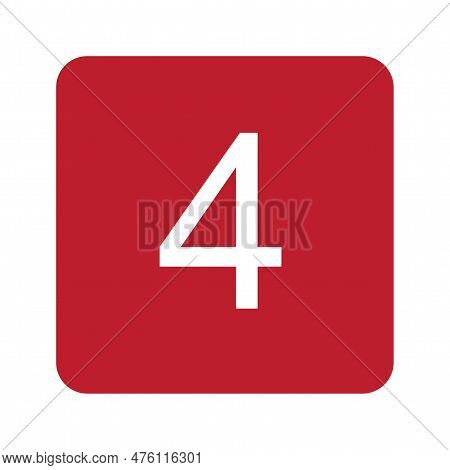 Keycap Digit Four Icon Vector Image. Suitable For Mobile Application Web Application And Print Media