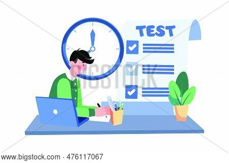 A High School Student Prepares For A Standardized Test