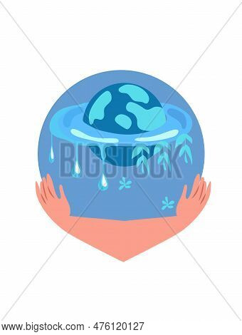 Hands Cradling The Globe, Embodying The Essence Of Environmental Stewardship.concept Signifying Envi