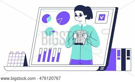 Online Business Consulting Service. Business Web Platforms App, Man On Gadget Screen Provide Service