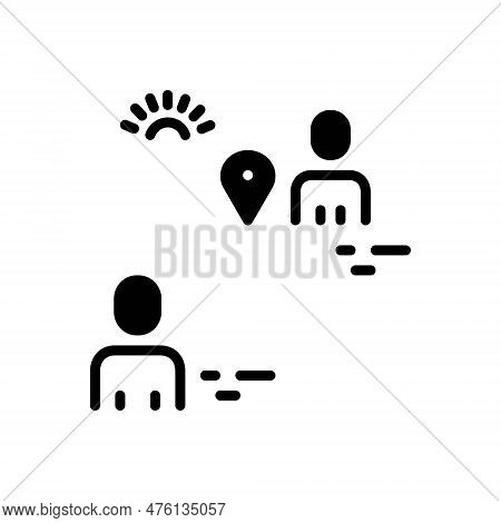 Black Solid Icon For Away Far Aloof Far-out Long-distance Far-off People
