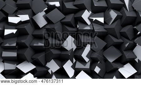 Abstract Black 3d Cubes Background Modern Futuristic Look 3d Illustration
