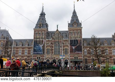 Amsterdam, Netherlands - April 21, 2023: The Rijksmuseum In Amsterdam - The Largest Exhibition On Du