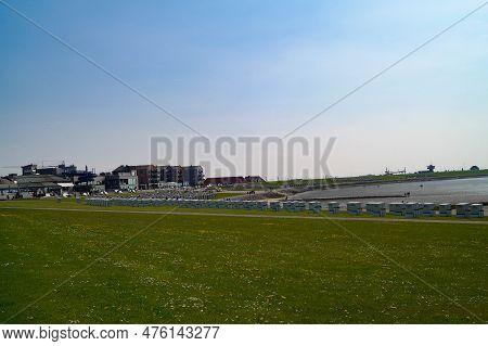 Buesum Is A Village At The German Northern Sea With Harbor And Lighthouse