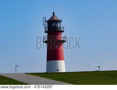 Buesum Is A Village At The German Northern Sea With Harbor And Lighthouse