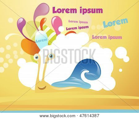 Lustige Schnecke am tropischen Strand