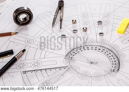 Indastrial Drawing Detail With Different Draw Tools