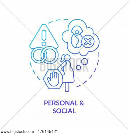 Personal And Social Blue Gradient Concept Icon. Voluntary Childlessness. Personal Choice. Birth Cont