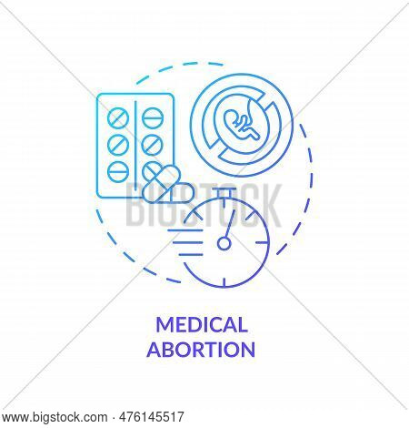 Medical Abortion Blue Gradient Concept Icon. Health Service. Non Invasive. Planned Parenthood. Healt