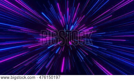 Abstract Geometric Background Of Radial Lines. Dataflow Tunnel. Explosive Star. Movement Effect. Bac