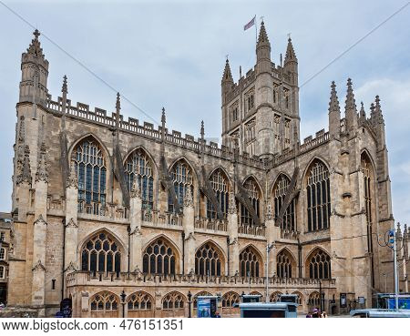 Bath, United Kingdom - May 8, 2011 : Bath Abbey, Rear Of Old Medieval Church In The Historic Town Of