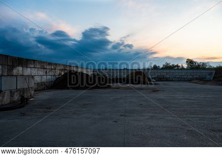 Meerhout, Antwerp Province, Belgium - April 25, 2023 - Open Air Food Storage Facility For Cattle At 