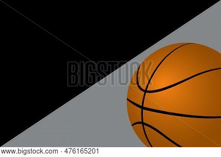 Basketball With Color Theme Background Of Professional Basketball Team. Vector Of Black And Gray Bak