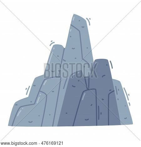 Elevated Mountain Peak And Summit With Bedrock Vector Illustration