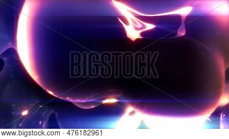 Fashion Purple Transparent Crystalline Meta Spheres With Intensive Shine - Abstract 3d Rendering