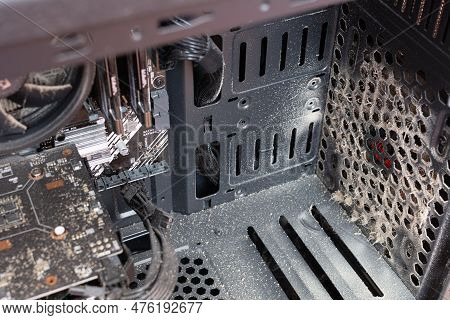 Tiraspol, Moldova - 5, March, 2023 Dust Deposited Over Time On Cpu Cooling In The Computer. Computer