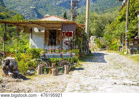 A Turkish Cafe In The Mountains Near Dilek National Park.