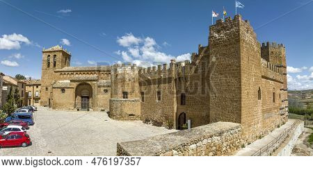 Panoramic Aerial View Of Monteagudo De Las Vicarias Is A Historic Town In The Province Of Soria, Jud