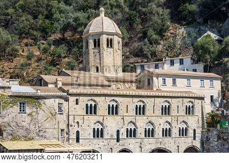 Close-up Of The Ancient San Fruttuoso Abbey (san Fruttuoso Di Capodimonte), X-xi Century, Place Of W