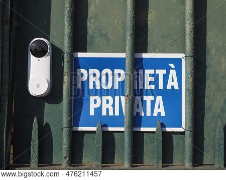 Proprieta Privata Translation Private Property Sign On A Gate