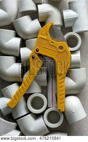 Tees And Corners And Other Fittings For Welding Polypropylene Pipes. A Tool For Cutting Polypropylen