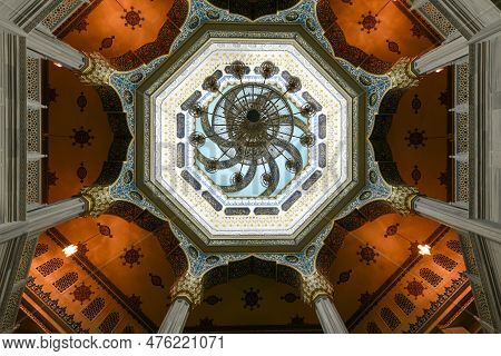 Moscow, Russia - Jan 22, 2022: Cathedral Mosque In Moscow, Russia. Islamic Religious Architecture. M