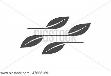 Vector Is Pictogram Leaves And Letter H Abstract. Elegant.